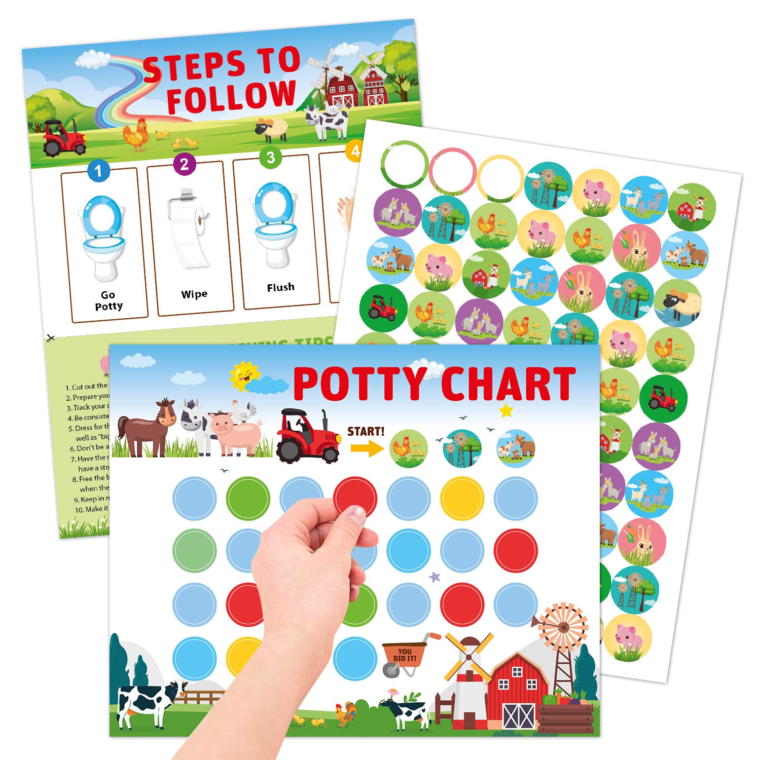 Potty Training Reward Stickers Chart – Fun & Interactive for Kids