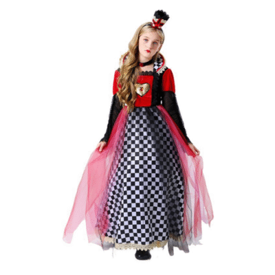 Children’s Red Heart Princess Dress - Poison Queen Cosplay Stage Costume