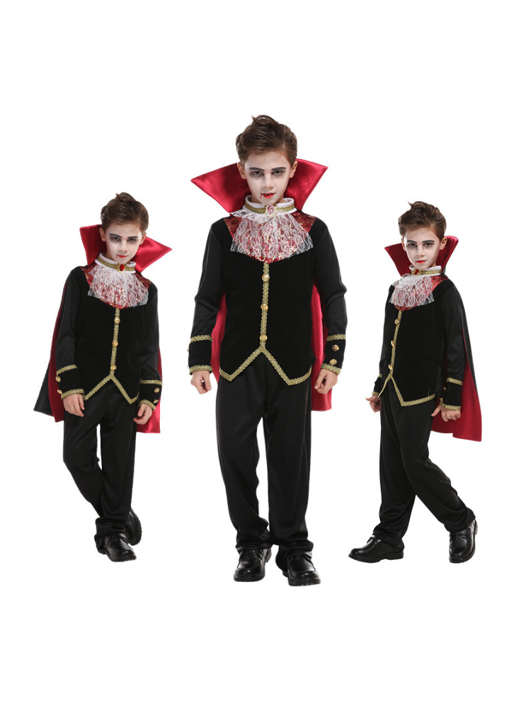 Children’s Vampire Cloak Costume - Duke Halloween Stage Party Outfit