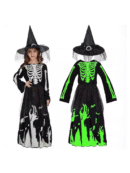 Women’s Luminous Death Skull Skeleton Costume - Halloween Party COS Outfit