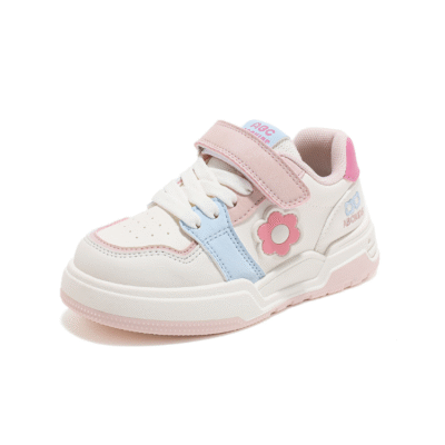 Children’s Velcro Flower Sneakers - Girls Casual Fashion Shoes