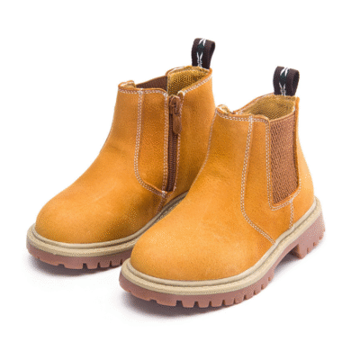 Children’s Boots – British-Style Yellow Leather Shoes for Boys & Girls