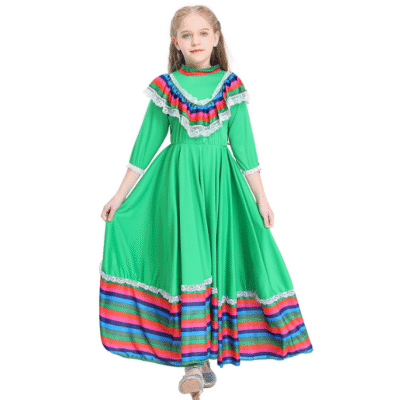 Girls Traditional Mexican Dance Costume - Dress for Festivals