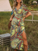 Elegant Bohemian Maxi Dress - Women’s Long Sleeve