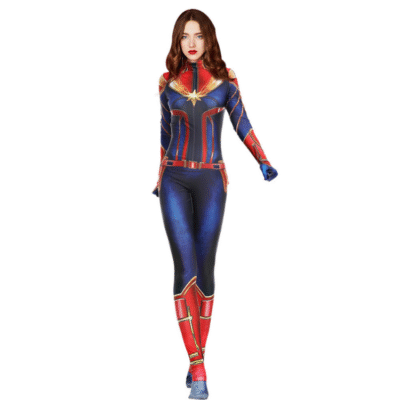 Children & Adult Captain Marvel Costume - Hero Superhero Cosplay Outfit