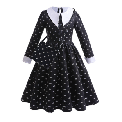 Children’s Wednesday Addams Costume - Girls COS Halloween & Stage Dress