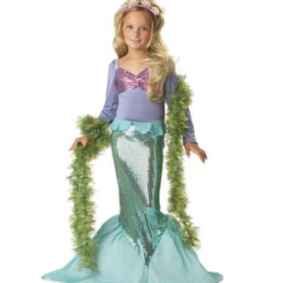 Children’s Christmas Mermaid Princess Dress – Long Sleeve Sequin Outfit