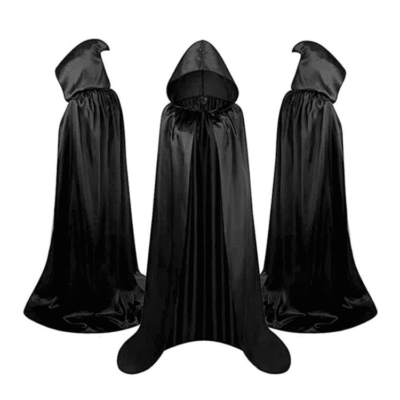 Children’s & Adult Hooded Halloween Cloak – Satin Cape Costume