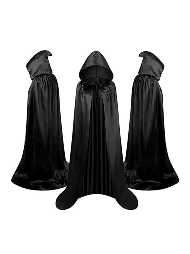 Children’s & Adult Hooded Halloween Cloak – Satin Cape Costume
