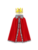 Children’s & Adult Red Prince Cloak – Christmas & Halloween Royal Cape