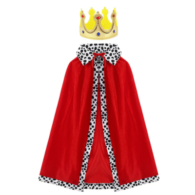 Children’s & Adult Red Prince Cloak – Christmas & Halloween Royal Cape