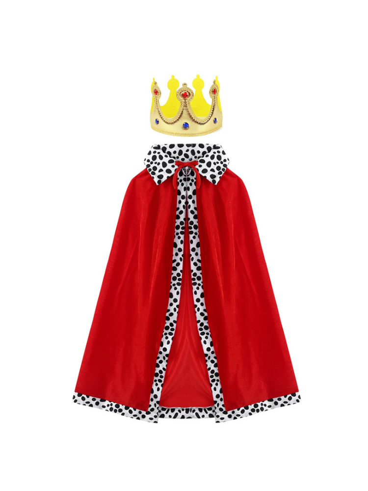 Children’s & Adult Red Prince Cloak – Christmas & Halloween Royal Cape