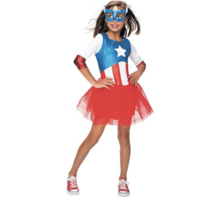 Girls Captain America Superhero Costume – Avengers Tutu Dress for Halloween & Cosplay