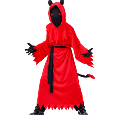 Demon Horror Costume - kids Halloween Glowing Red Eyes