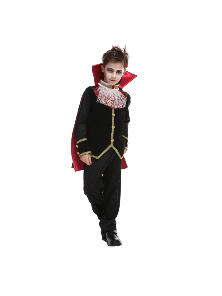 Children’s Vampire Cloak Costume - Duke Halloween Stage Party Outfit - Image 2