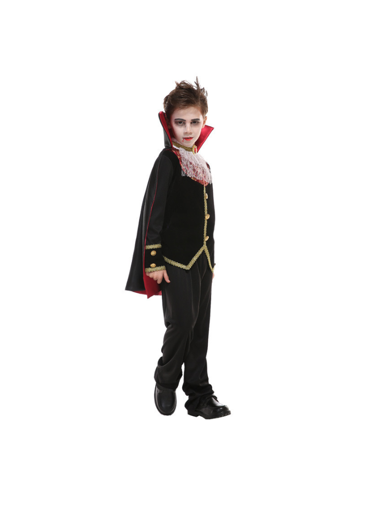 Children’s Vampire Cloak Costume - Duke Halloween Stage Party Outfit - Image 3