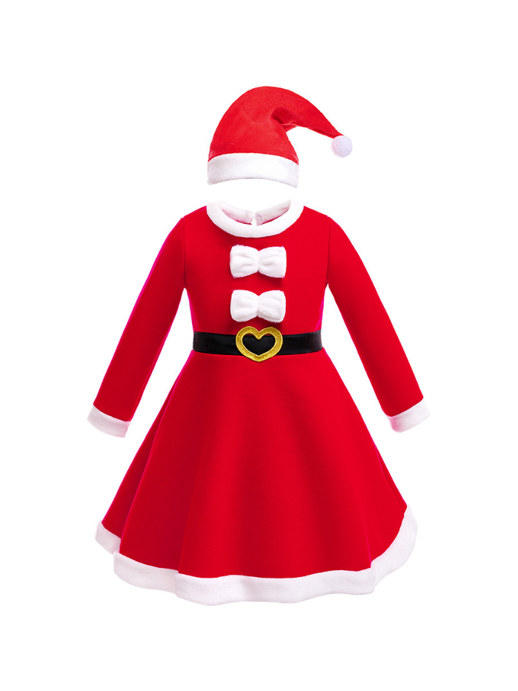 Girls Christmas Costume Dress - Santa & Reindeer Holiday Cosplay Outfit - Image 3