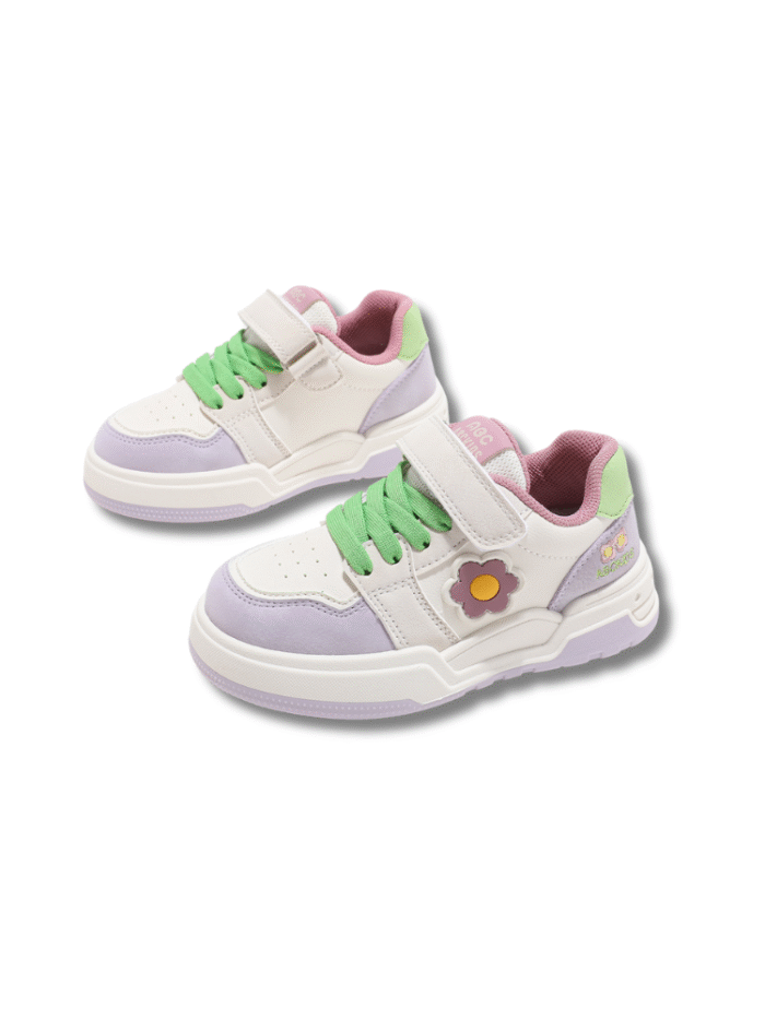 Children’s Velcro Flower Sneakers - Girls Casual Fashion Shoes - Image 3