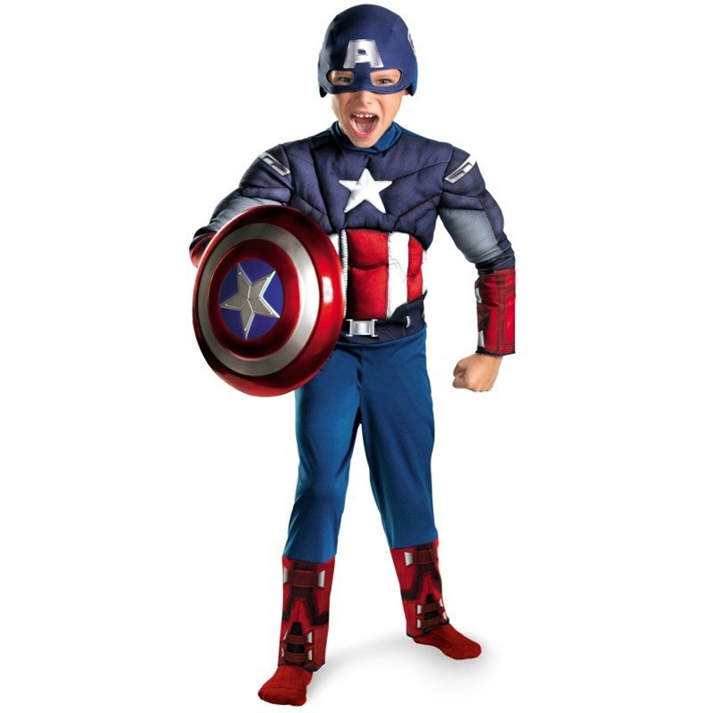 Captain America Muscle Costume - Superhero Cosplay Outfit