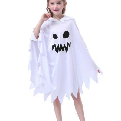 Kids Glowing Ghost Face Cloak - Halloween Cosplay Costume