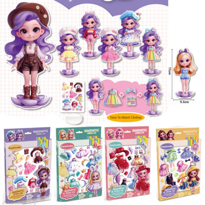 Magnetic Dress-Up Dolls for Girls – Educational Quiet Play Sticker Set