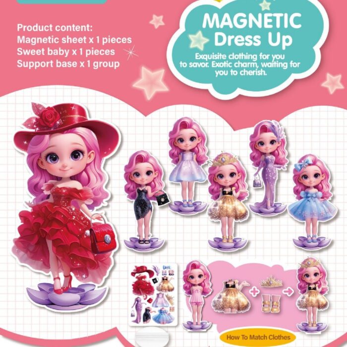 Magnetic Dress-Up Dolls for Girls – Educational Quiet Play Sticker Set - Image 2