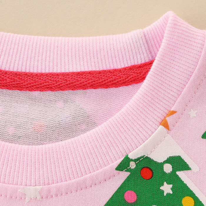 Kids Christmas Tree Sweater – Pink Festive Pullover (Toddler–Big Kid)  - Image 3