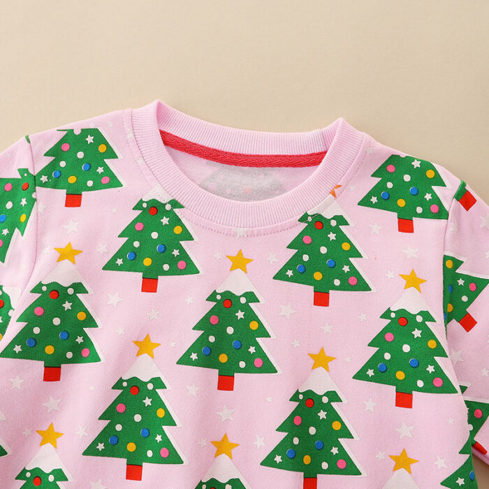 Kids Christmas Tree Sweater – Pink Festive Pullover (Toddler–Big Kid)  - Image 4
