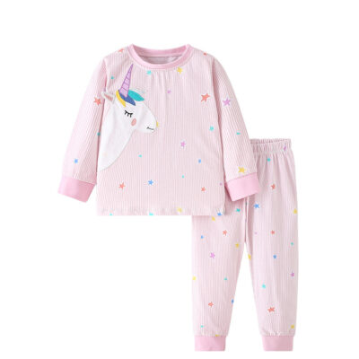 Unicorn Pajamas for Girls – Pink Cotton Kids Sleepwear Set 