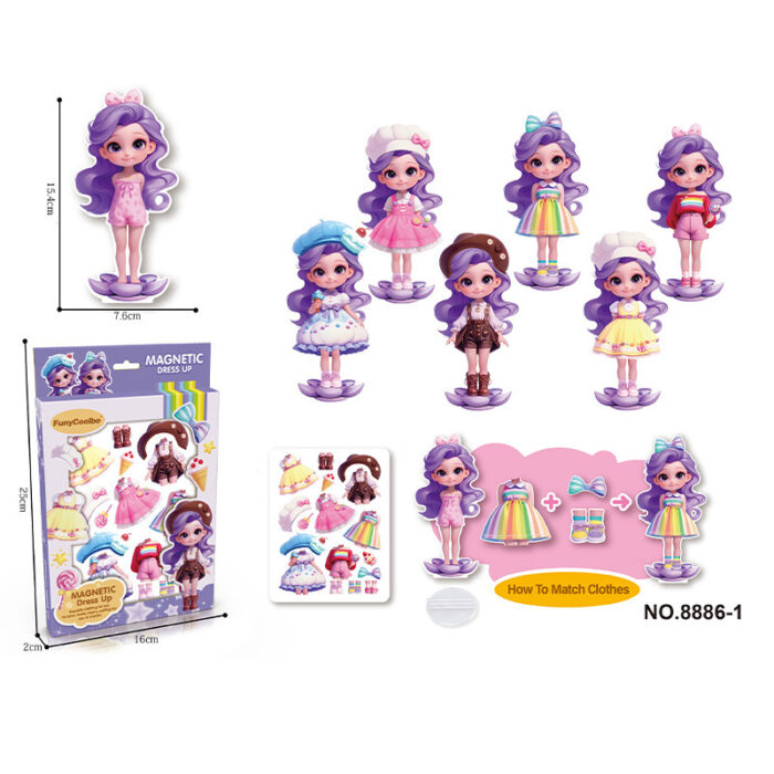 Magnetic Dress-Up Dolls for Girls – Educational Quiet Play Sticker Set - Image 6