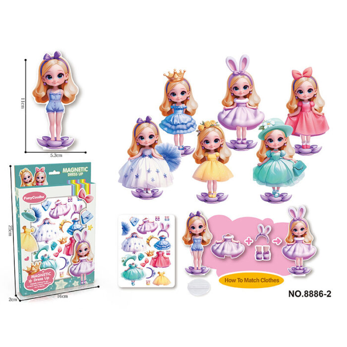 Magnetic Dress-Up Dolls for Girls – Educational Quiet Play Sticker Set - Image 5