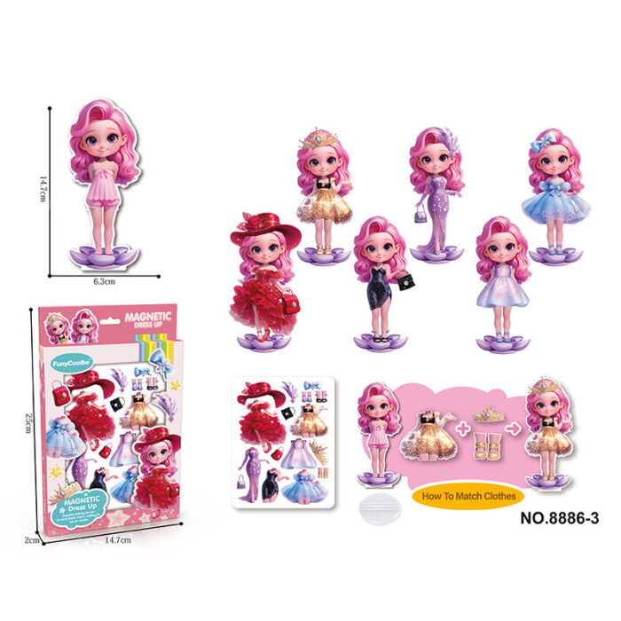 Magnetic Dress-Up Dolls for Girls – Educational Quiet Play Sticker Set - Image 4