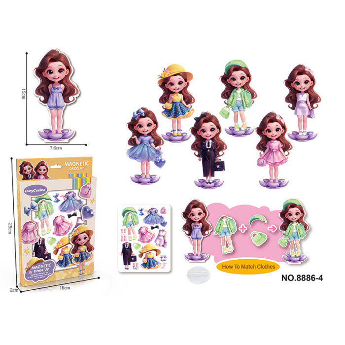 Magnetic Dress-Up Dolls for Girls – Educational Quiet Play Sticker Set - Image 3