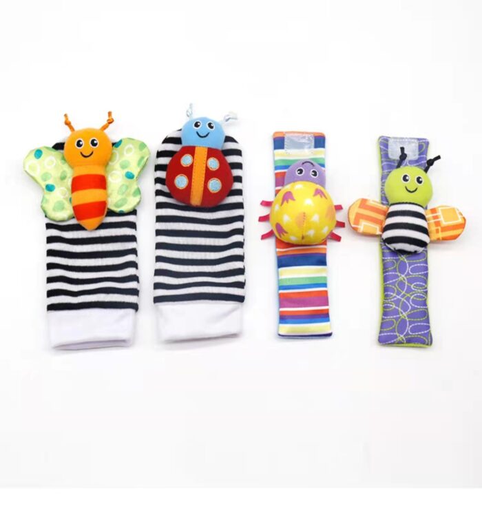 Baby Wristband & Sock Rattles Set – Soft Animal Plush Toys  - Image 6