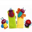 Baby Wristband & Sock Rattles Set – Soft Animal Plush Toys 