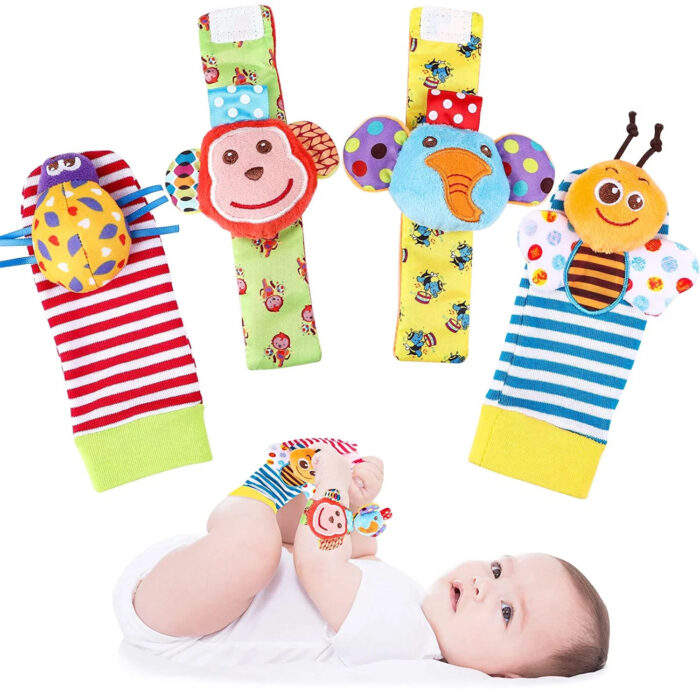 Baby Wristband & Sock Rattles Set – Soft Animal Plush Toys  - Image 13