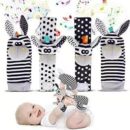 Baby Wristband & Sock Rattles Set – Soft Animal Plush Toys 