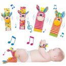 Baby Wristband & Sock Rattles Set – Soft Animal Plush Toys 