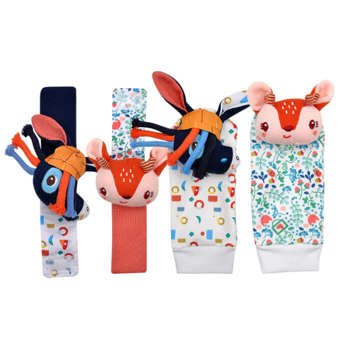 Baby Wristband & Sock Rattles Set – Soft Animal Plush Toys  - Image 19