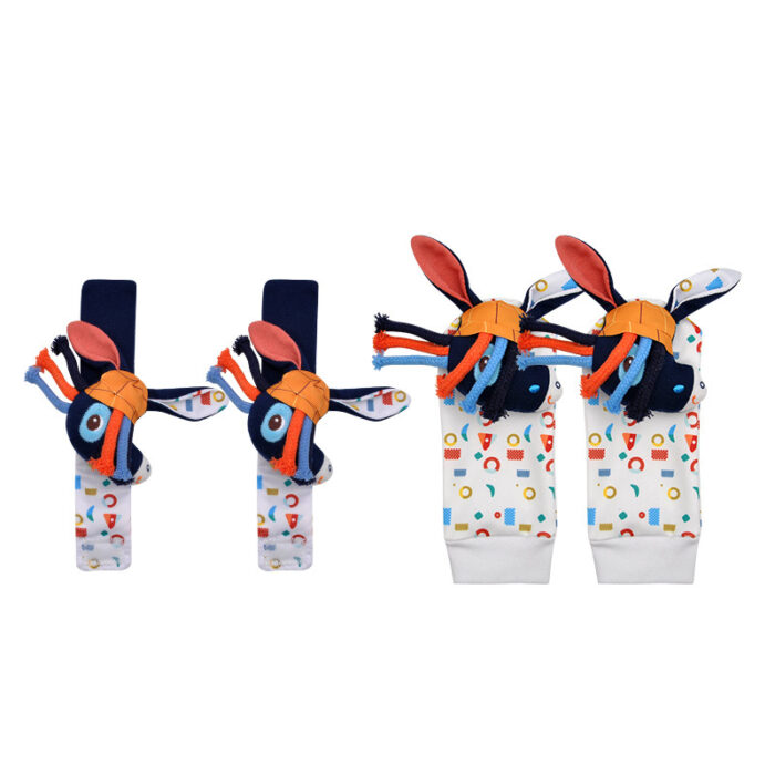 Baby Wristband & Sock Rattles Set – Soft Animal Plush Toys  - Image 20
