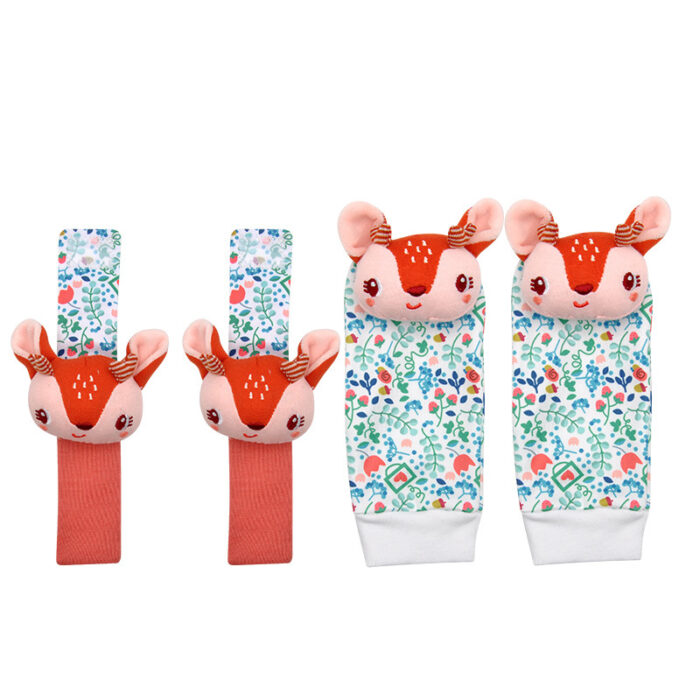 Baby Wristband & Sock Rattles Set – Soft Animal Plush Toys  - Image 21