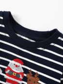 Boys Christmas Sweatshirt - Autumn Winter Striped Cotton Top