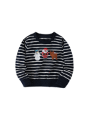 Boys Christmas Sweatshirt - Autumn Winter Striped Cotton Top