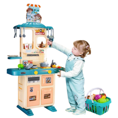 Kids Play Kitchen Set – Large Pretend Cooking Toy with Water & Sound
