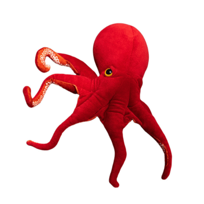 Large Red Octopus Plush Toy – Soft Cartoon Squid Pillow for Kids & Teens