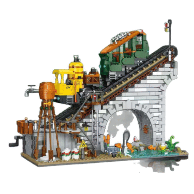 Rack Railway Puzzle Building Block Scene – LEGO Ideas Style Set