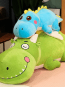 Large Dinosaur Plush Toy – Soft Long Sleeping Pillow with Crossed Legs for Kids & Teens