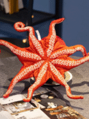 Large Red Octopus Plush Toy – Soft Cartoon Squid Pillow for Kids & Teens